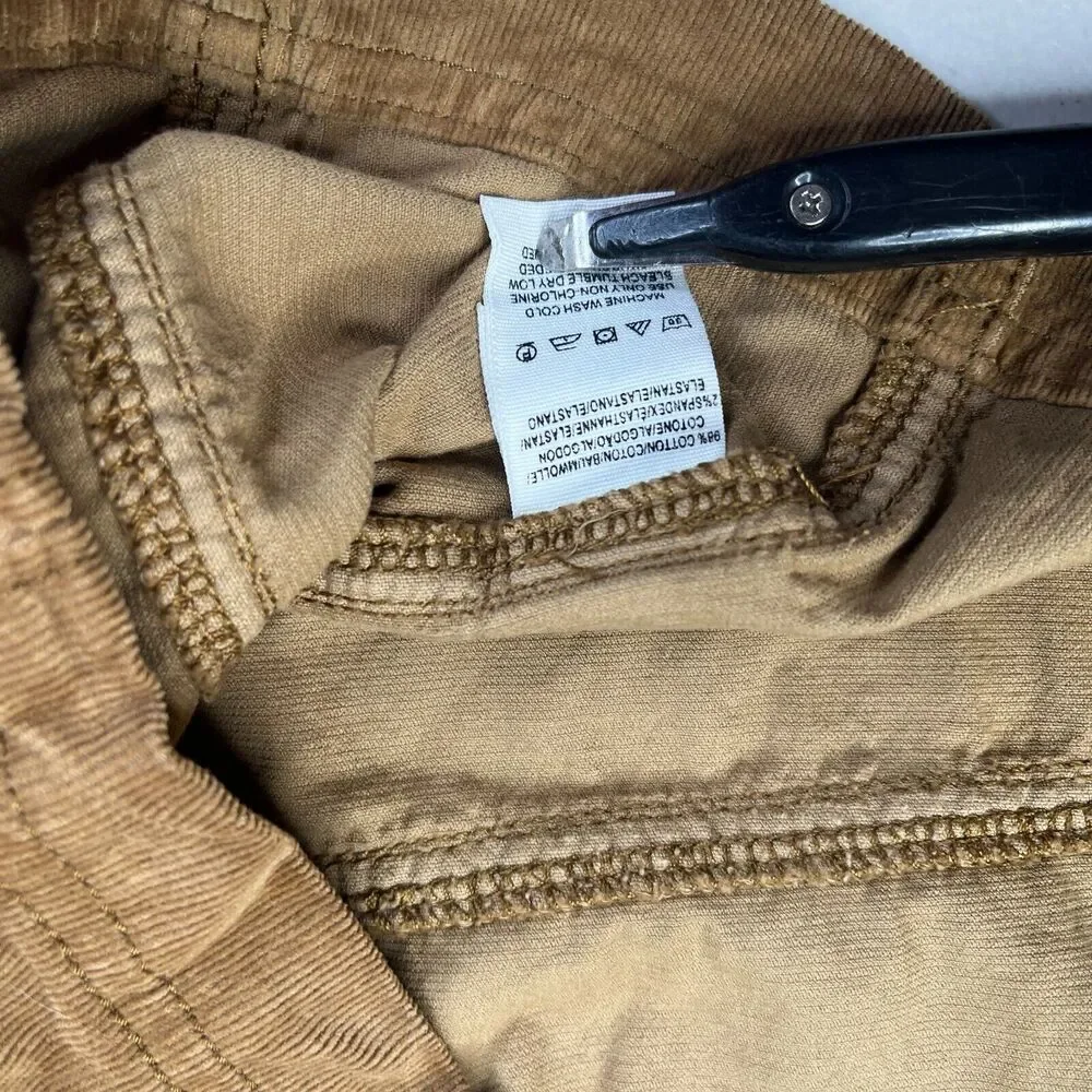 Free People Corduroy Mini Skirt Womens 2 Brown Khaki Side Zipper Cord Stretch
